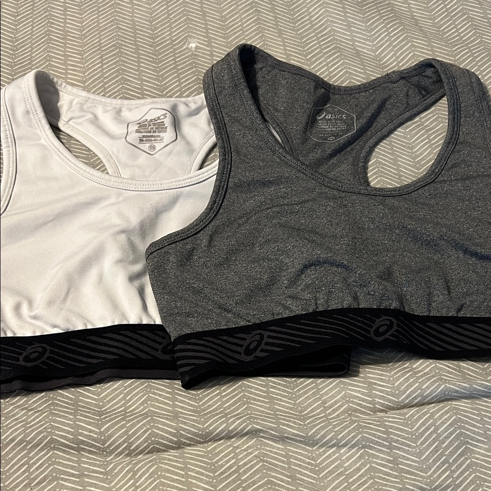 Asics Women's Gray & White Racerback Sports Bras - Dual Pack